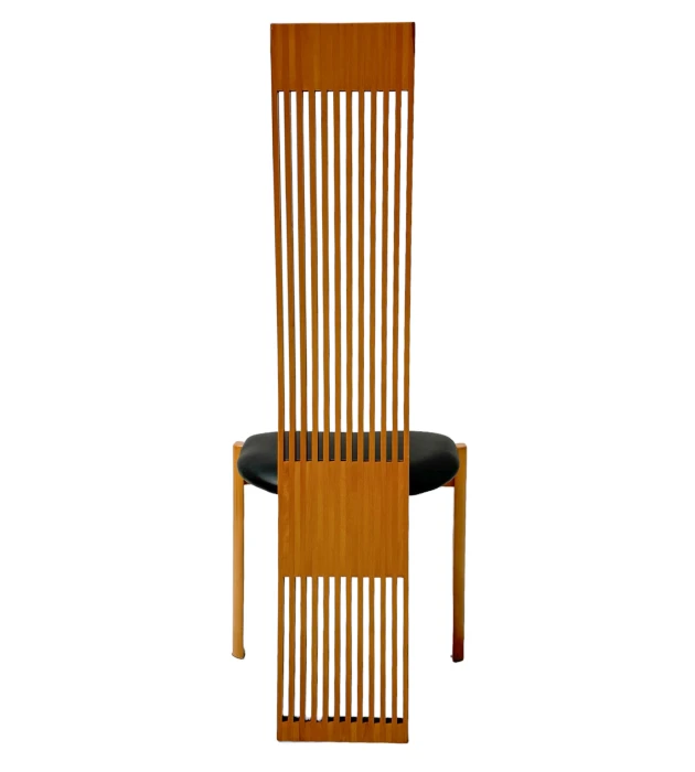 Post-Modern Slatted High Back Dining Room Chairs by Pietro Costantini, 1980s
